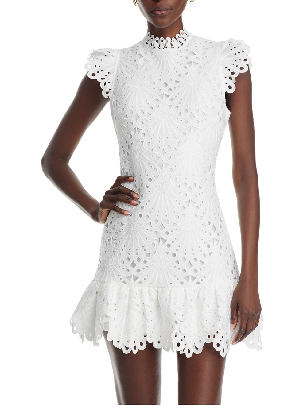 AQUA Bloomingdale's Lace Mini Dress Sz L NWT